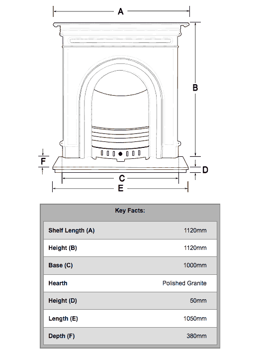 Cast Tec Integra Combination Fireplace Sizes