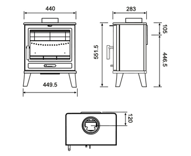 Cast Tec Nevis 5 Eco Stove Sizes