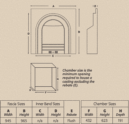 Cast Tec Ashfield Cast Iron Fireplace Sizes