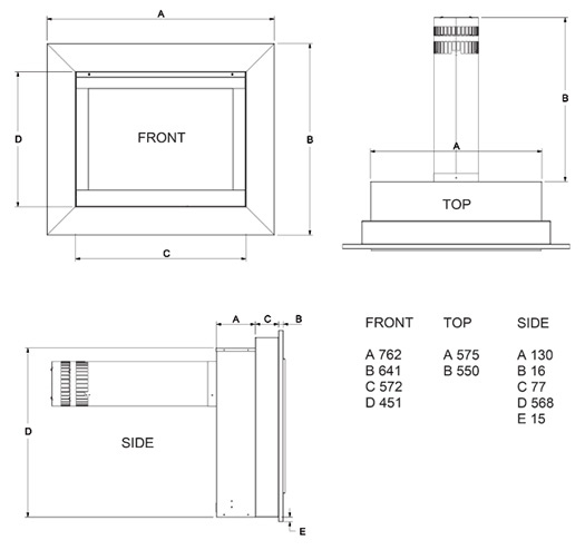 Verine Celena Slimline Balanced Flue Sizes