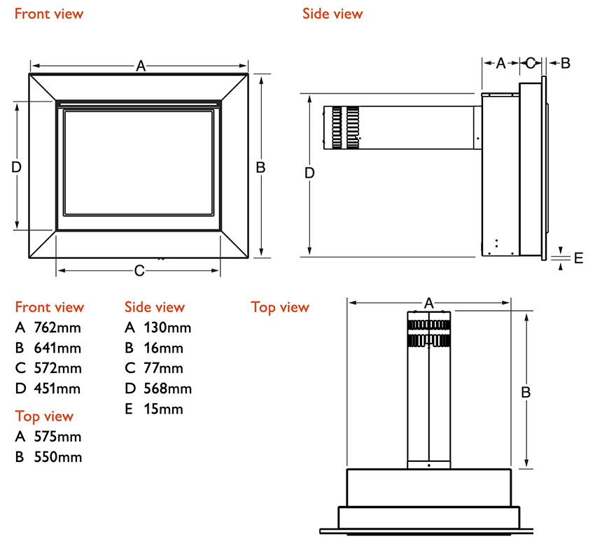 Celena Slimline Balanced Flue Sizes
