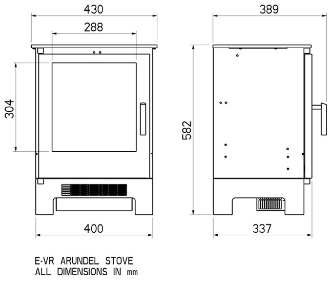 Celsi Arundel Electric Stove Sizes