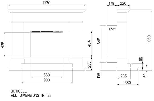 Celsi Ultiflame VR Boticelli Suite Sizes