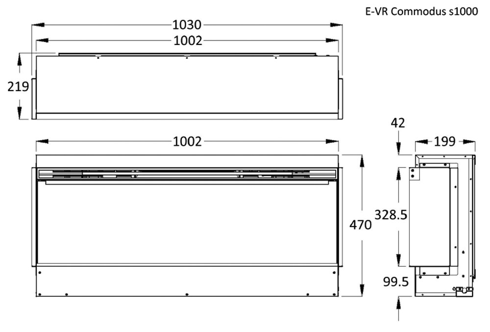 Celsi Commodus S-1000 Fire Dimensions