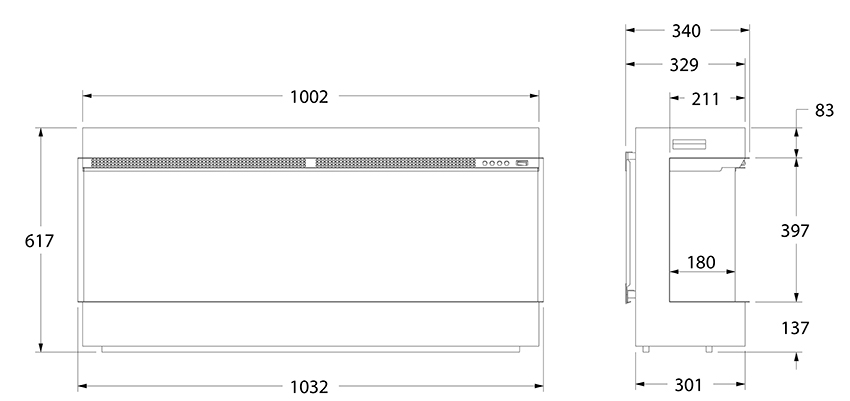 Celsi DLX 1000 Fire Dimensions