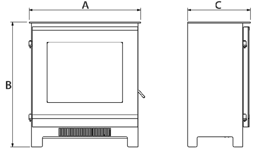 Celsi Electristove XD Glass Electric Stove Sizes