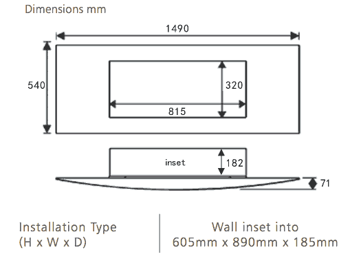 Celsi Vichy Electric Fire Sizes