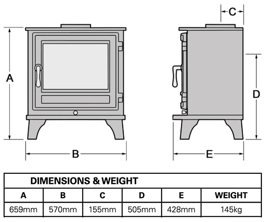 Chesneys Salisbury 8 Series Wood Burning Stove (Eco 2022 model) -  Hotprice.co.uk