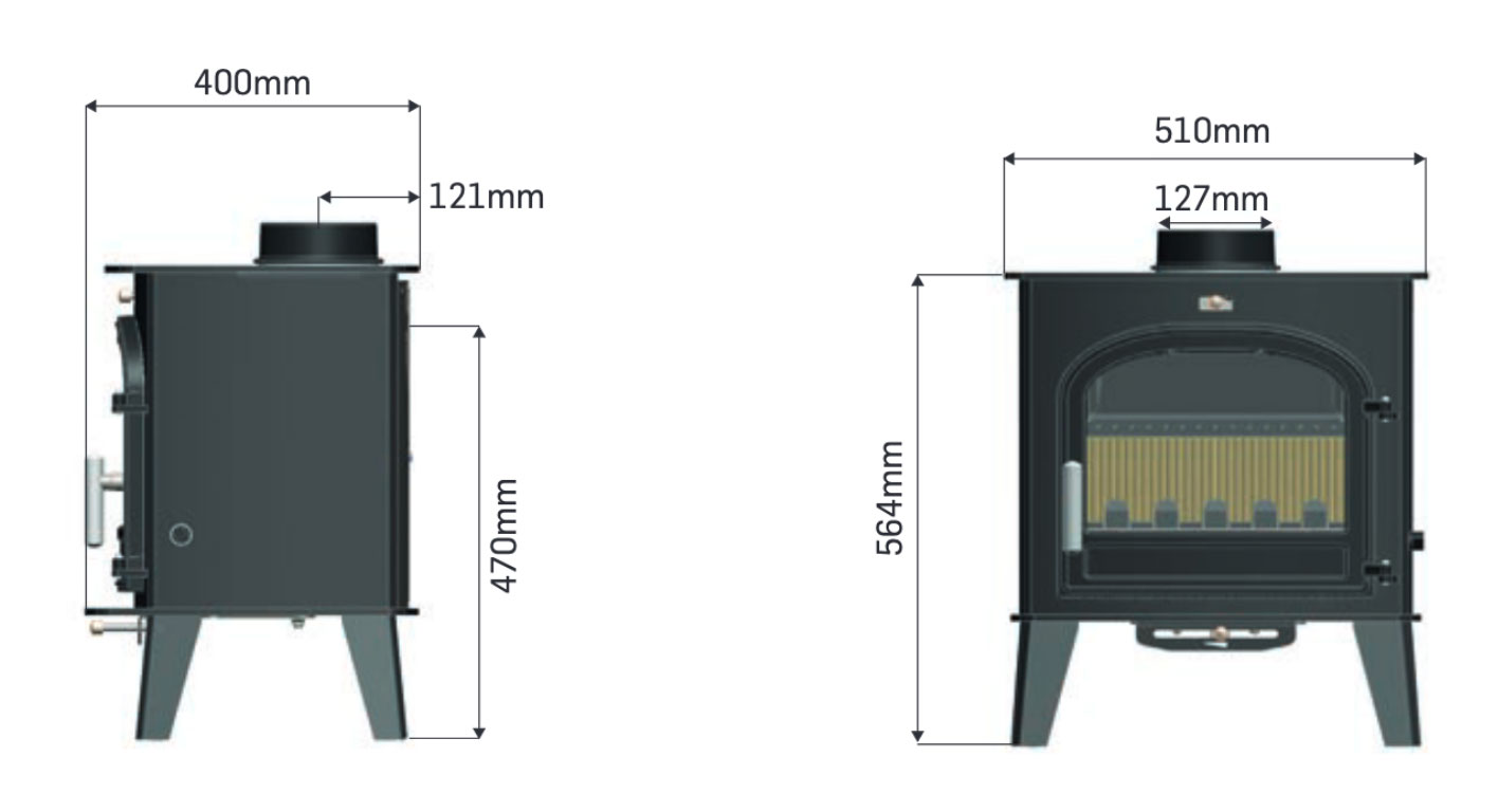 Cleanburn Nørreskoven Mk2 Multi-Fuel Convector Stove Sizes