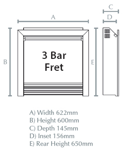 Coretta Electric Fire Dimensions