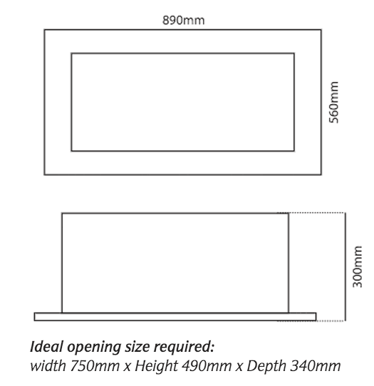 Crystal Fires Boston High Efficiency Gas Fire Sizes