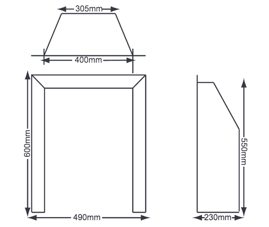 Crystal Fires Gem Inset Gas Fire Dimensions