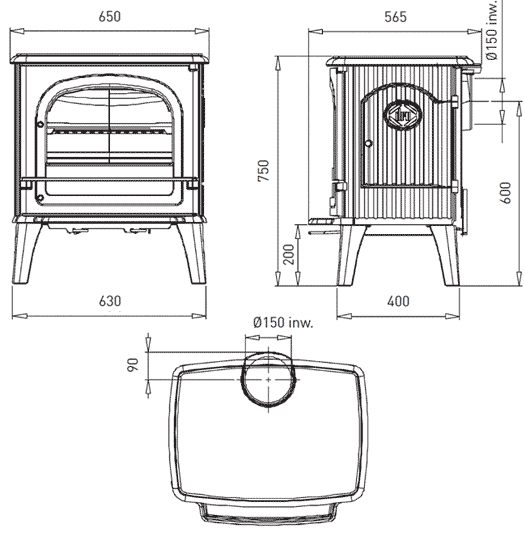 DRU 64 Stove Sizes