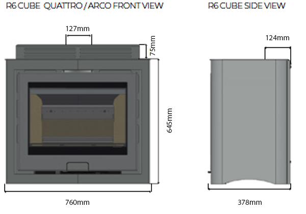 R6 Cube Stove Sizes