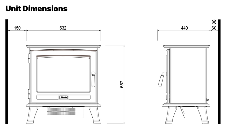 Dimplex Belgravia Stove Sizes