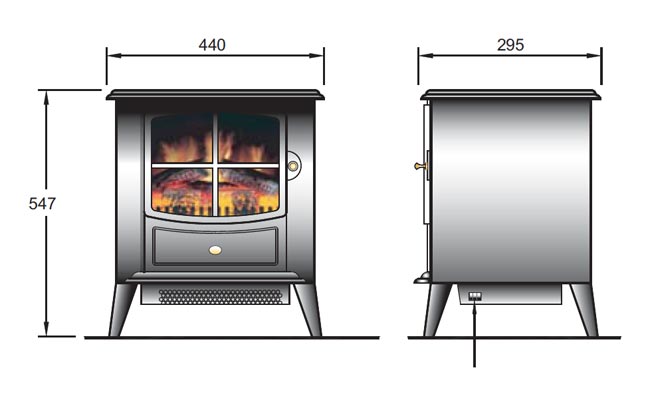 Dimplex Brayford Stove Sizes