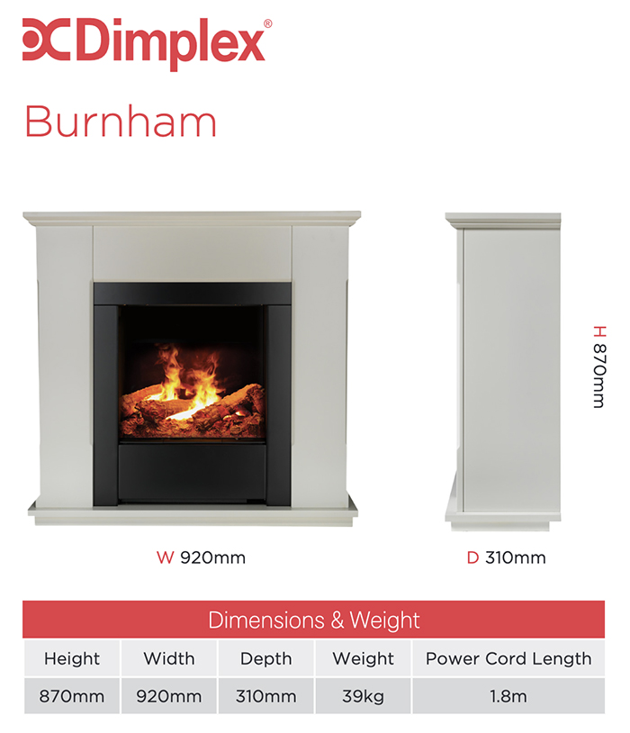 Dimplex Burnham Suite Dimensions