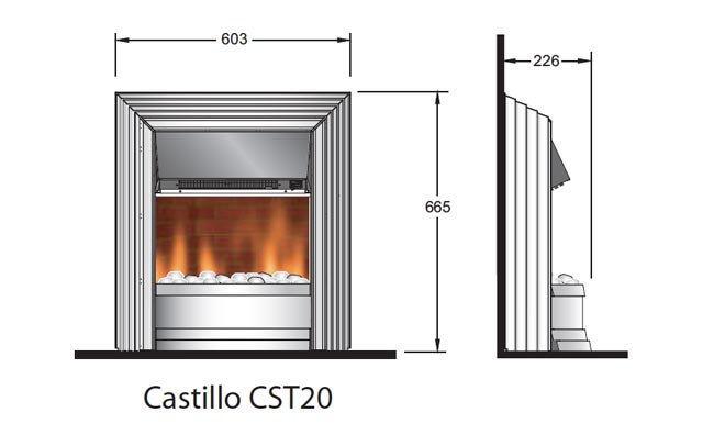 Dimplex Castillo Sizes