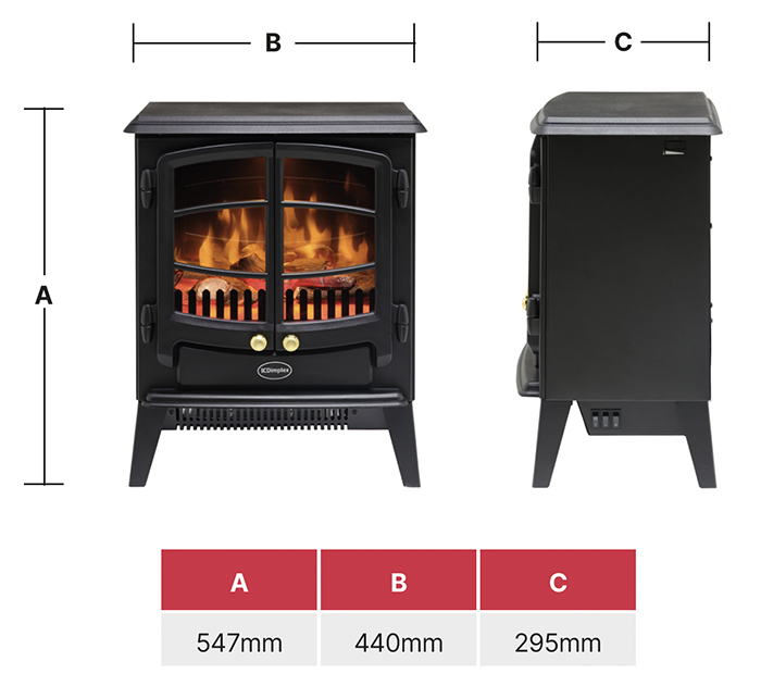 Dimplex Elbe Stove Sizes
