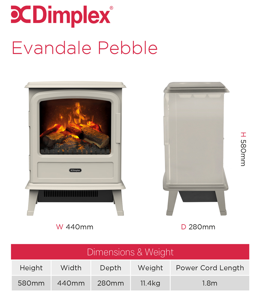 Evandale Pebble Stove Sizes