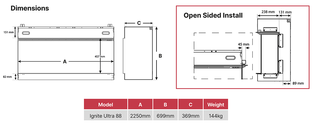 Ignite Ultra 88 Sizes - Dimplex