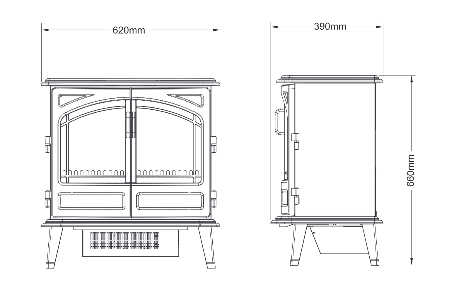 Dimplex Fullerton Stove Sizes