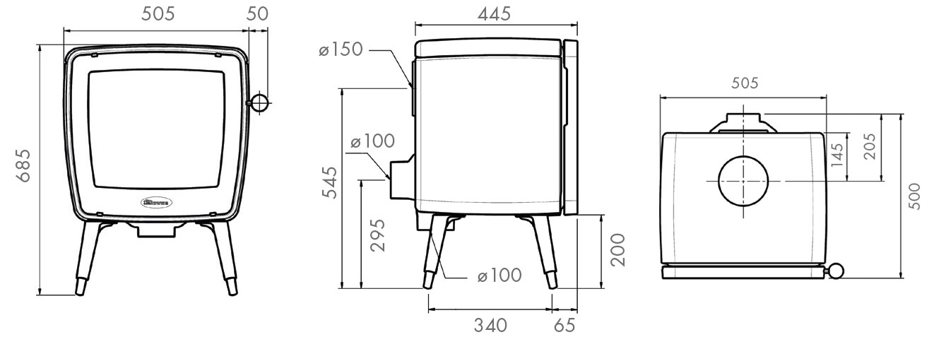 Dovre Vintage 35 Wood Burning Stove Sizes