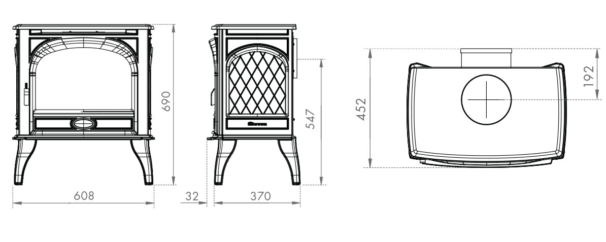 Dovre 425 Balanced Flue Gas Stove Sizes