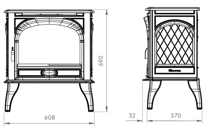 Dovre 425 Electric Stove Sizes