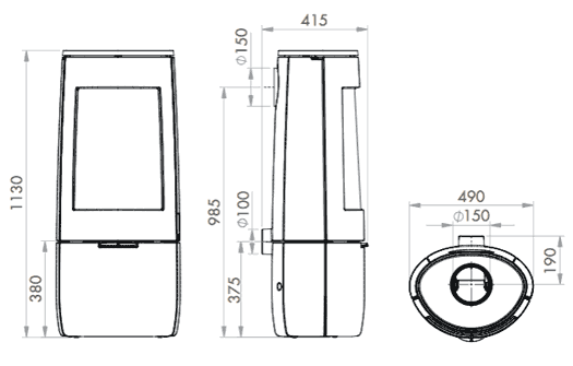 Dovre Bold 400 Wood Burning Stove Sizes