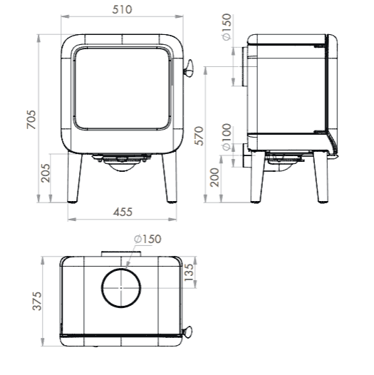 Dovre Rock 350 Stove Sizes