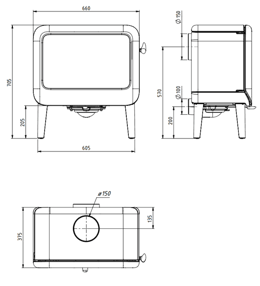 Dovre Rock 500 Stove Sizes