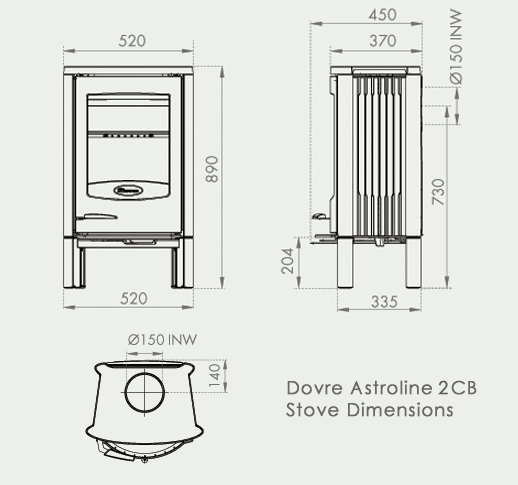 Dovre Astroline 2CB Contemporary Woodburning Stove