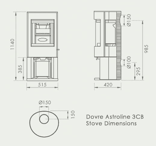 Dovre Astroline 3CB Contemporary Woodburning Stove