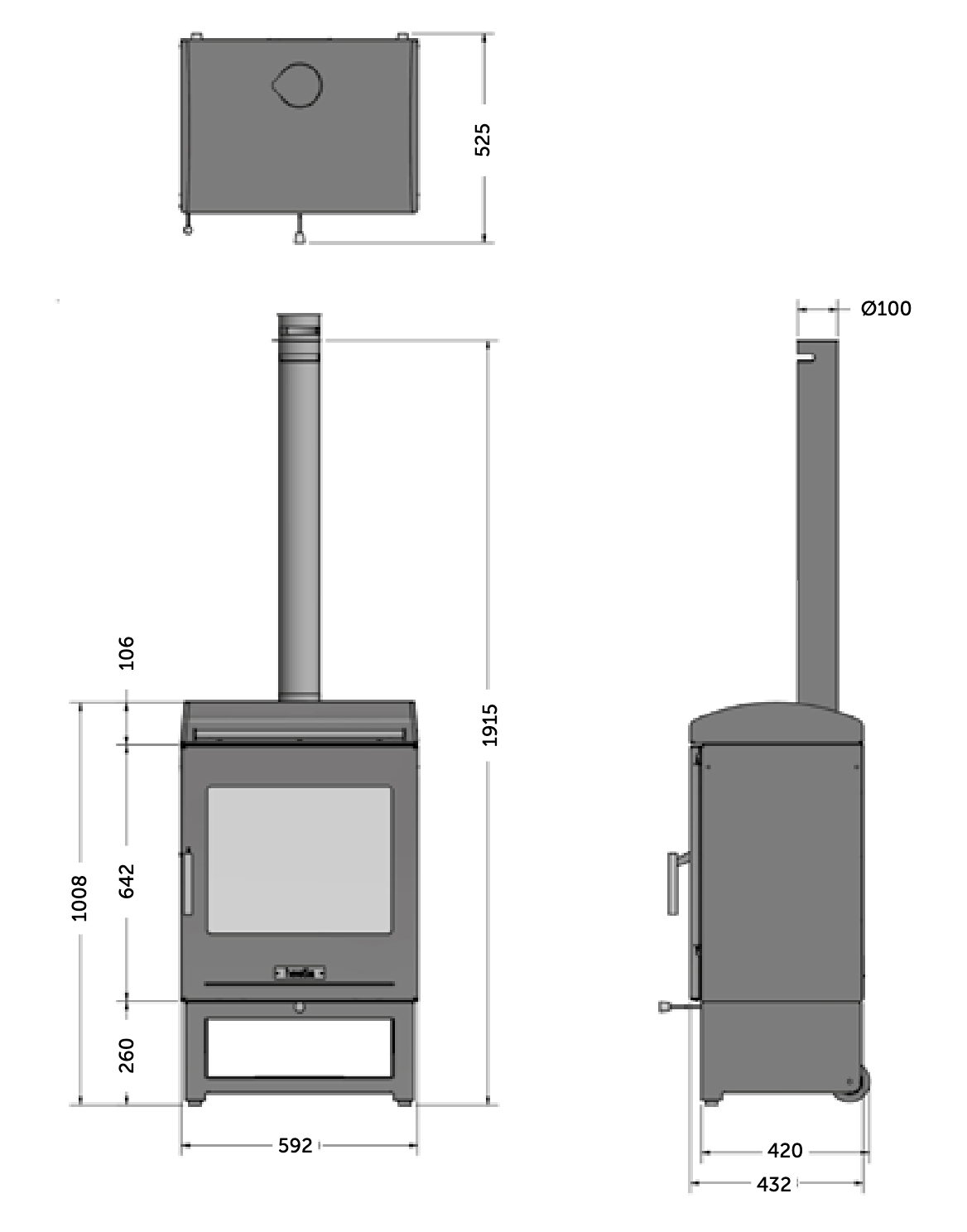 Hestia Heat 50 Heater Dimensions