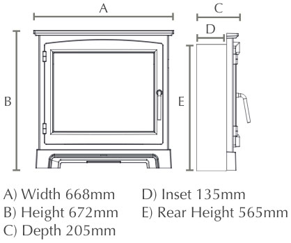 Elgin & Hall Widescreen 22" Electric Fire with Stove Front Sizes