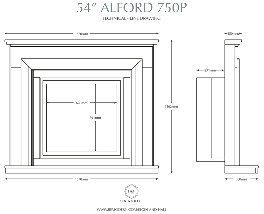 Elgin & Hall Alford 750CF Suite Sizes