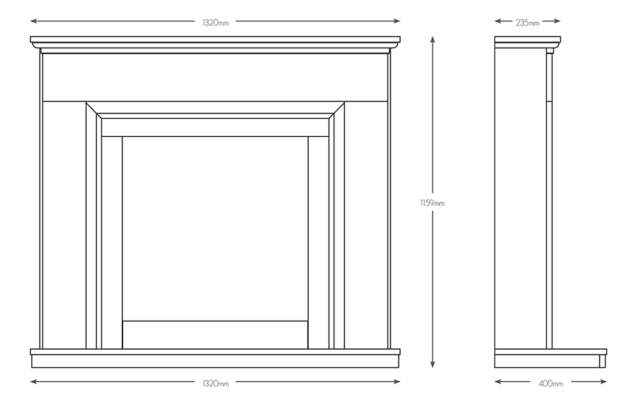 Embleton Marble Electric Suite Dimensions