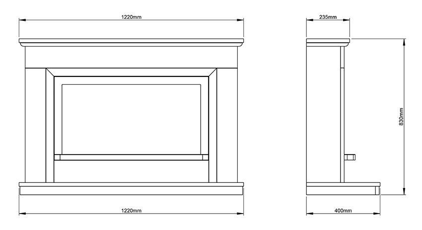 Elgin & Hall Vistus Suite Dimensions