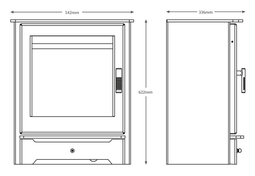 Endure Balanced Flue Gas Stove Sizes