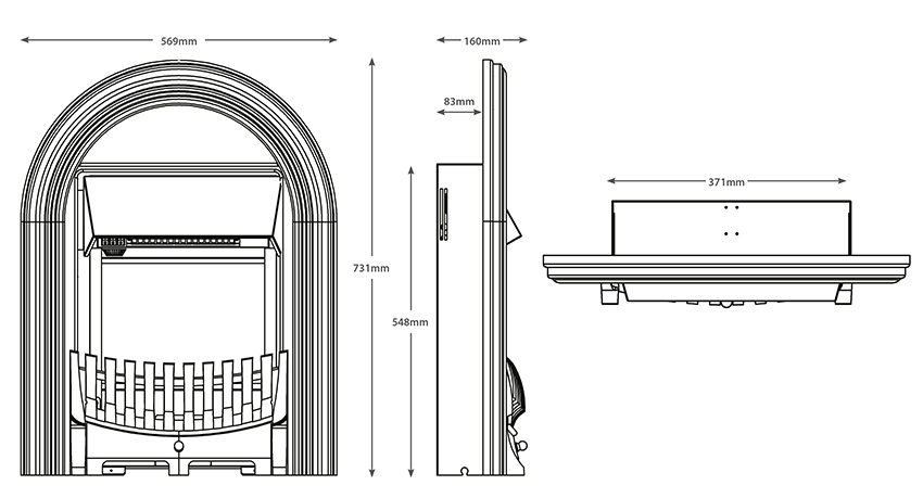 Abbey Inset Electric Fire Sizes