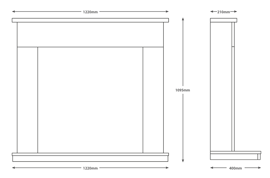 FLARE Allensford Inglenook Fireplace Dimensions