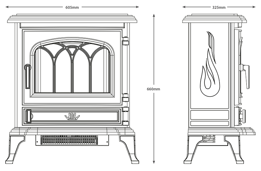 Canterbury Electric Stove SIzes
