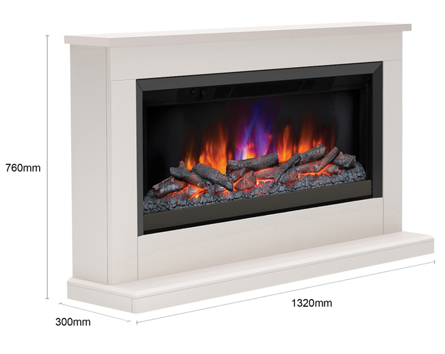 FLARE Collection Hansford Grande Fireplace Sizes