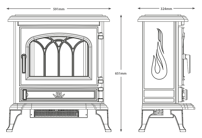 Heslington Electric Stove Sizes