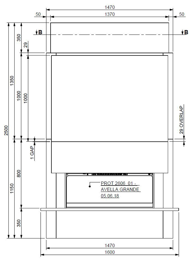 FLARE Oxton Electric Fireplace Sizes