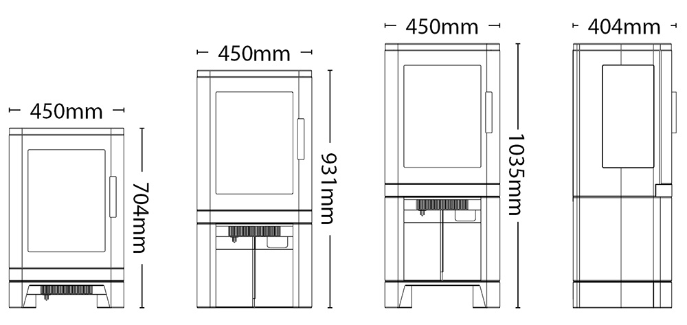 FLARE Vue Stove Sizes