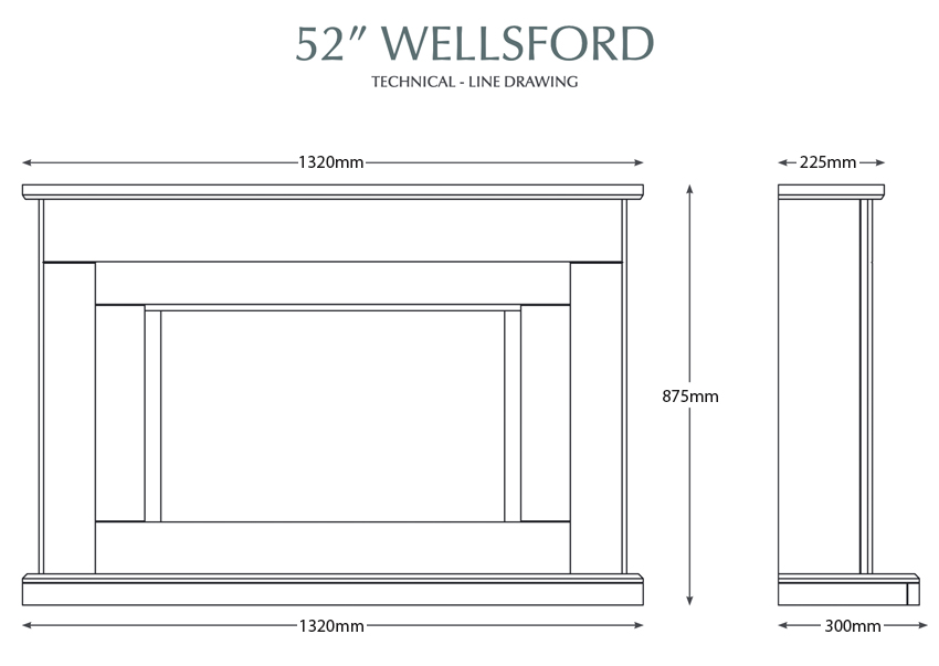 Elgin & Hall Wellsford Fireplace Dimensions