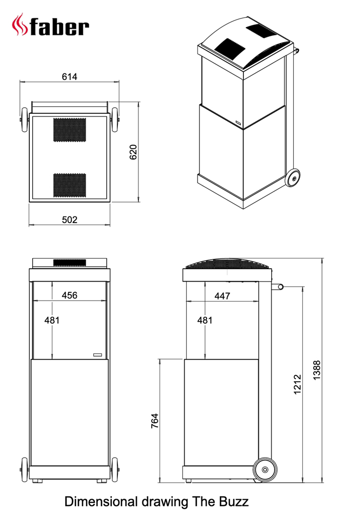 Faber The Buzz Outdoor Gas Heater Sizes