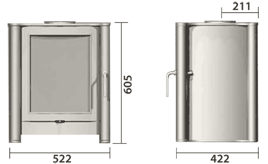 Firebelly Stoves FB1 Double Sided Wood Burning Stove Sizes